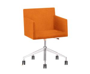 Sedia in acciaio e poliestere con rotelle MASAI arancio - 66x74/84x65 cm