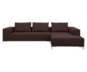 divano angolare Leon marrone scuro lato sinistro - 62x178x100 cm