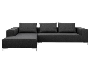 divano angolare Leon antracite lato destro - 62x178x100 cm
