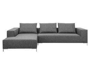 divano angolare Leon grigio lato destro - 62x178x100 cm