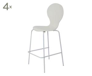 Set di 4 sedie da bar in legno e metallo Brigida bianco - 50X116X50 cm