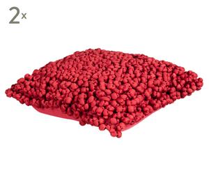 coppia di cuscini in misto cotone Bergen rosso - 45x45 cm