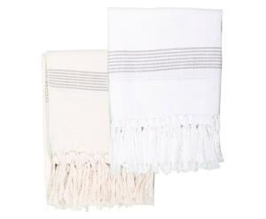 Set di 2 asciugamani con frange in cotone Hamam - 135X75 cm