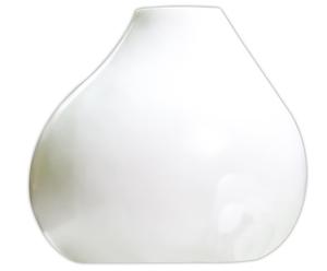 vaso decorativo in resina bainca drop - 24x28 cm
