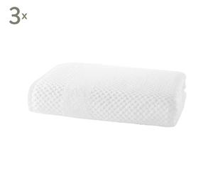 set di 3 asciugamani viso in cotone honey bianco - 90x50 cm