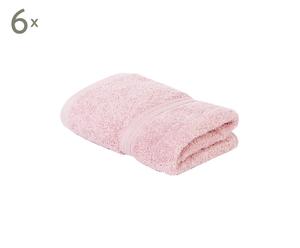 set di 6 asciugamani ospite in cotone egiziano plush rosa - 46x76 cm