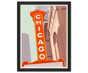 stampa Art déco su carta Chicago - 30x40 cm