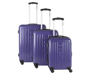set di 3 valigie trolley  murano eugene viola - h 50/60/70 cm
