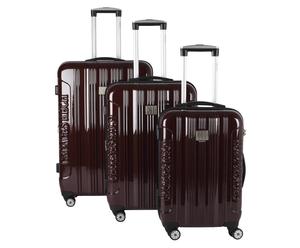 set di 3 valigie trolley geroges rech rosso - h 50/60/70 cm