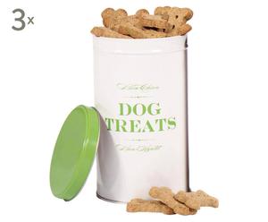 Set di 3 scatole per crocchette DOG TREATS - D 10/H 19 cm