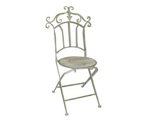 sedia pieghevole in metallo e legno island - 50x37x96 cm