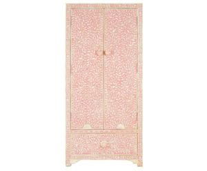 Armadio in legno e madreperla JAYANTI rosa - 80x150x35 cm