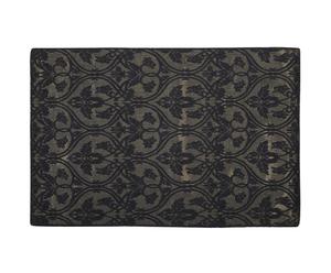tappetino da bagno in cotone e lana verde e nero aviva - 90x60 cm