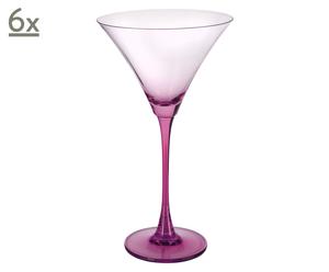 Set di 6 calici da cocktail in vetro Love ciclamino - H 22 cm