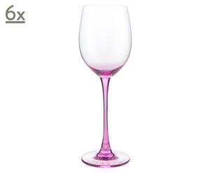 Set di 6 calici da vino in vetro Love lounge ciclamino - H 23 cm