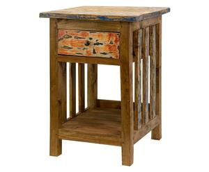 Tavolino da caffe' indonesiano in legno Samanea - 43x43x61 cm