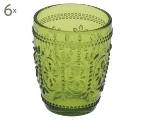 Set di 6 bicchieri in vetro Savoie verde - 300 ml