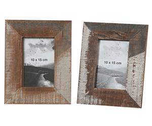 Set di 2 cornici portafoto in legno marrone bild