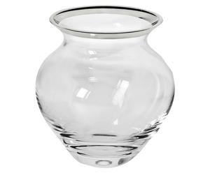 Vaso in cristallo con bordo in platino Eleanor - 20x17 cm