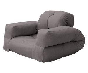 Poltrona/futon multifunzionale in cotone Hippo grigio - 100x75x90 CM