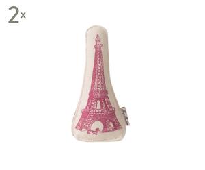 Set di 2 giochi per cani in tela e cotone ecologico Paris rosa - 28x5x3 cm