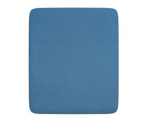 Set di 2 lenzuoli sotto singoli in raso di cotone Leslie blu - 140x200 cm