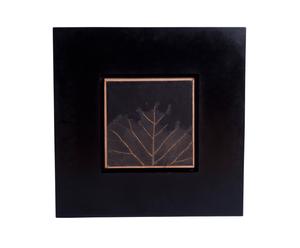 Quadro con cornice in legno e foglie naturali Gold Leaf - 58x54 cm