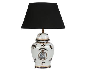 Lampada da tavolo in porcellana con decoro orientale - A 71 cm