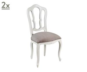 Set di 2 sedie in legno e tessuto Perla - 103x54x55 cm