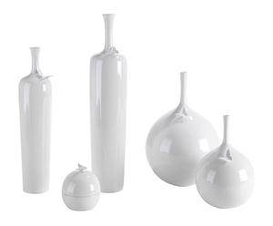 set di 5 vasi decorativi in ceramica bianca