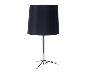 lampada da tavolo in metallo e tela nera - d 30/h 54 cm