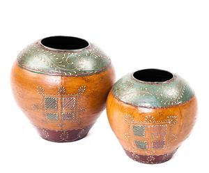 set di 2 vasi decorativi in ferro multicolor - max 18x18x16 cm