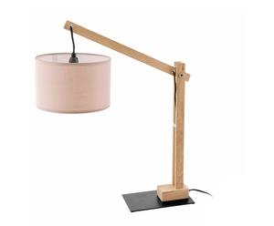 Lampada da tavolo in legno, metallo e tessuto Natura - 55x40x14 cm