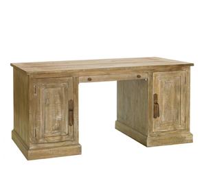 scrivania in legno massello marrone epoque - 163x78x80 cm