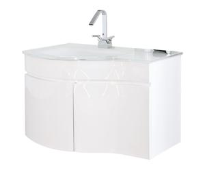 mobile bagno con lavabo in pvc e vetro bianco dalia - 80x50x50 cm