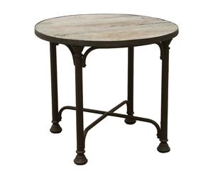 Tavolo rotondo in legno e ferro - 56x65 cm