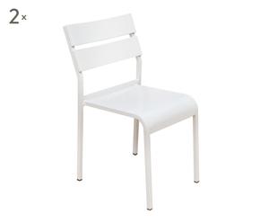 set di 2 sedie da giardino in alluminio ana - 55x42x81 cm