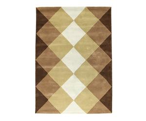 tappeto in lana beige soft grid - 240x170 cm