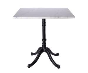 tavolino quadrato in ferro e marmo alen - 72x70x70 cm