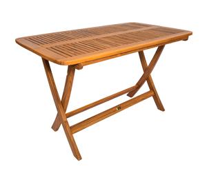 tavolo pieghevole in teak verniciato avana - 120x76x70 cm
