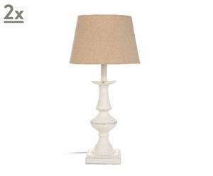 set di 2 lampade da tavolo in legno jolie - d 23/H 45 cm