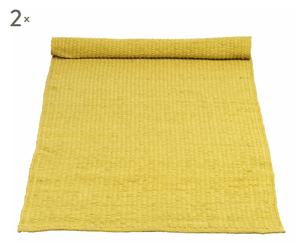 set di 2 tappeti in juta jasmine giallo - 70x140 cm