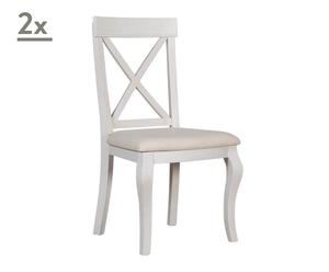 Set di 2 sedie in legno - bianco