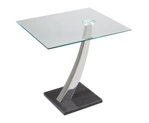 Tavolino da centro in metallo cromato e vetro Fruit - 60x61x56 cm