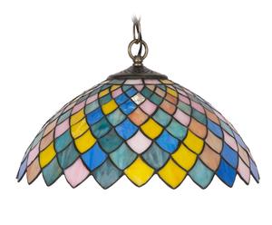 Lampadario in vetro e metallo stile Tiffany II - 30x42 cm