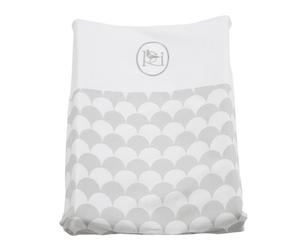 Cuscino per fasciatoio in cotone Mat bianco e grigio - 65x13x50 cm