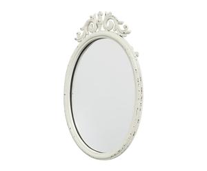 specchio in ferro bianco baroque - 33x50x4 cm