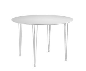 Tavolo in metallo e legno bianco Mars - 110x76 cm