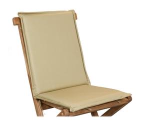 Cuscino da sedia in tessuto beige - 42x2x50 cm