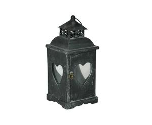 Lanterna a sospensione in metallo e vetro Heart - H 40 cm